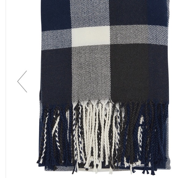🎉HP🎉NWT Plush ultra soft plaid scarf with fringe - Picture 3 of 7